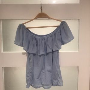 Off-the-Shoulder blue H&M top